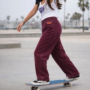 EMPYRE 100% Cotton Burgundy Corduroy Relaxed Fit 5 Pocket Pants US Sz 32